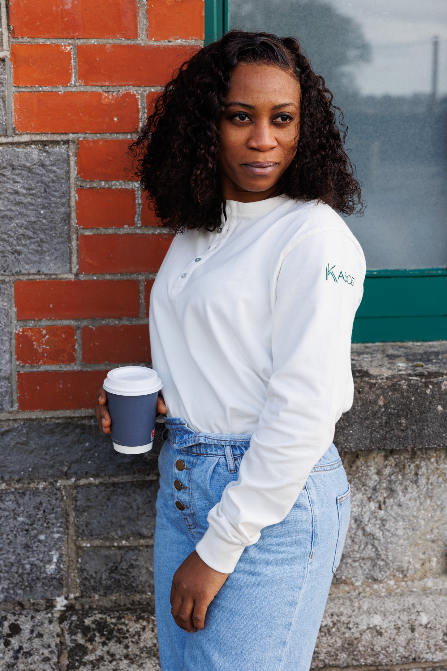 Long Sleeve Henley Style Top